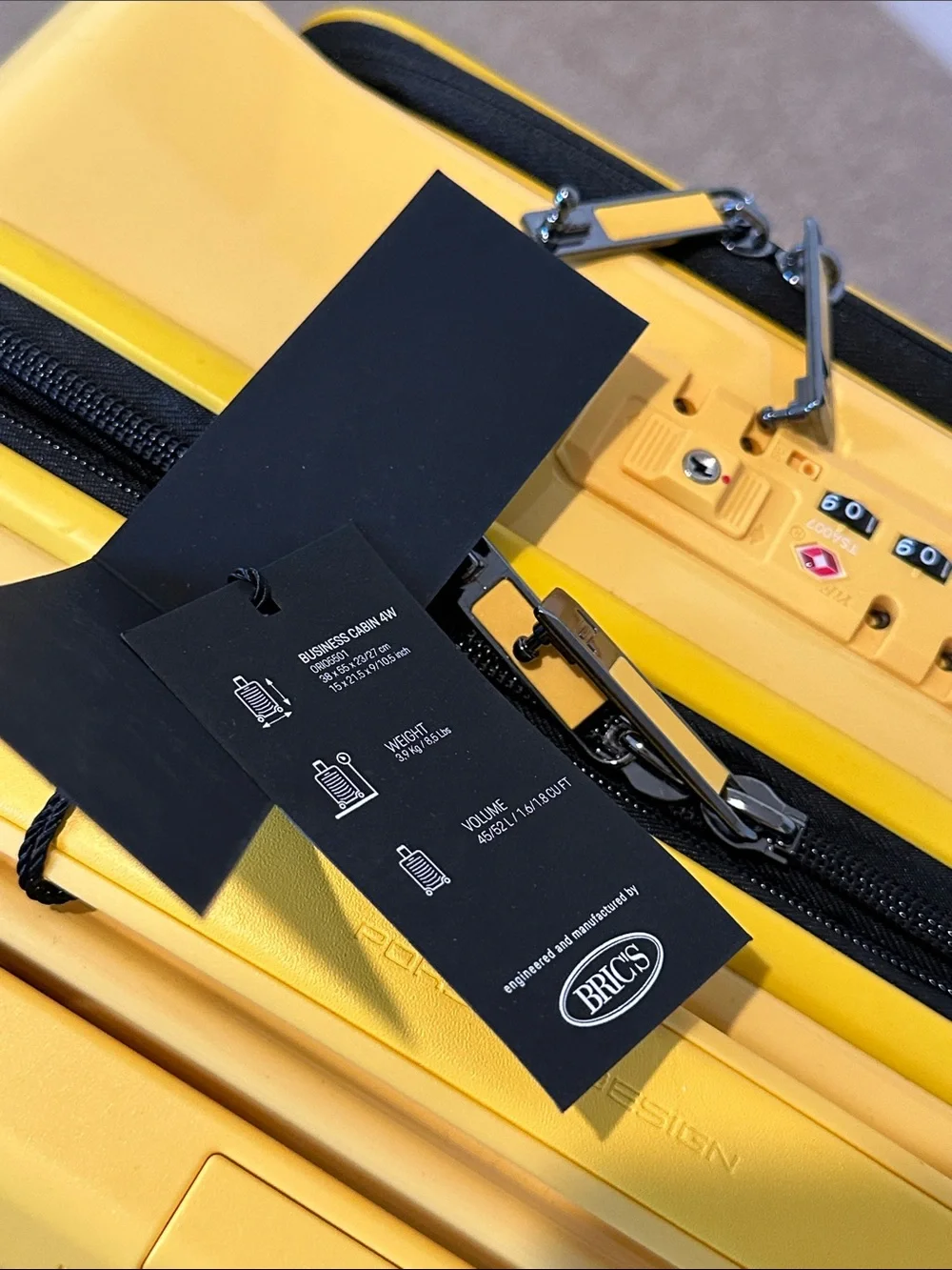 NEW! Porsche Design Signal Yellow Hard Shell Carry On with Front Sleeve